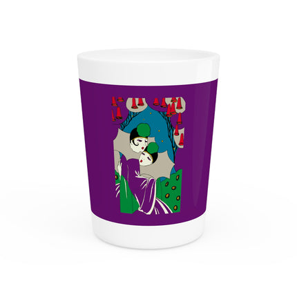 Two Pierrots Ceramic Shot Glass