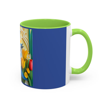 Blue Jays in a Spring Garden Colorful Mugs (11oz, 15oz)