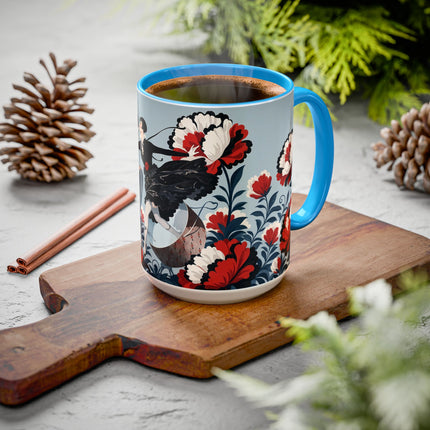 ❤️🌺 The Scarlet Blossom Dancer Colorful Mug – Art Deco Fashion Whimsy