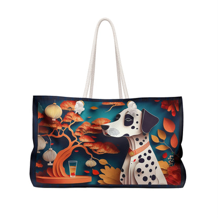 Dalmatian at an Autumn Bonsai Weekender Bag