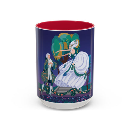 Moonlit Garden Waltz Colorful Mug (11oz, 15oz) – Rococo Romance, Garden Elegance & Enchanted Dance