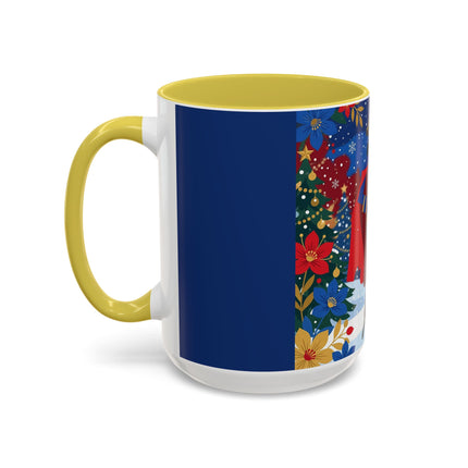 🎭❄️ The Christmas Masquerade Lady Colorful Mug – Art Deco Holiday Fantasy