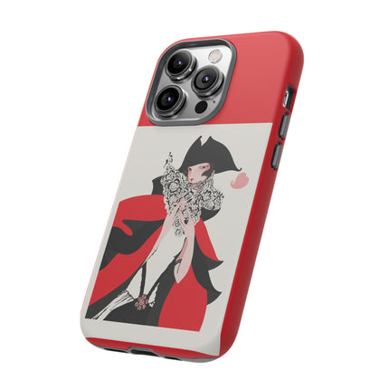 Crimson Masquerade Phone Case – Dramatic Grace & Bold Elegance
