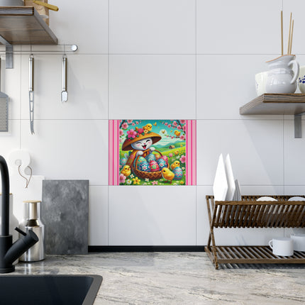 Geisha Kitten’s Easter Delight Ceramic Tile