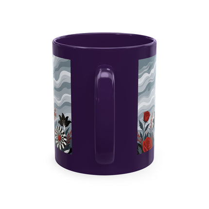 ☂️🌹 The Lady In The Windy Rose Garden Ceramic Mug – Art Deco Fashion Whimsy