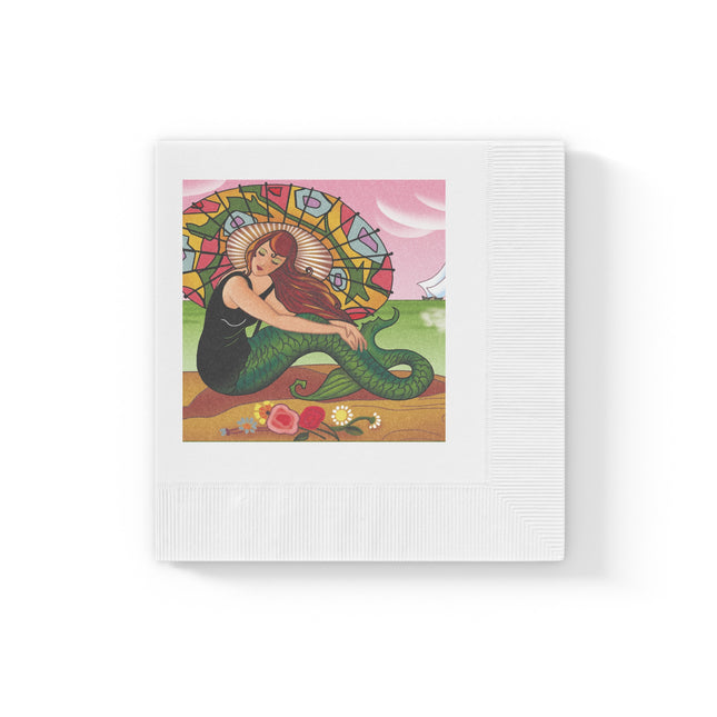 Siren Serenade by Carlo Chiostri White Coined Napkins