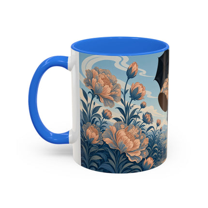 ☔🌸 The Grand Floral Journey Colorful Mug – Art Deco Travel Elegance