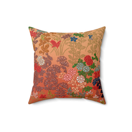Japanese Flower Fan Pattern by G.A. Audsley Spun Polyester Square Pillow