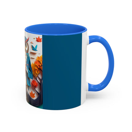 Owl at an Autumn Park Colorful Mugs (11oz, 15oz)