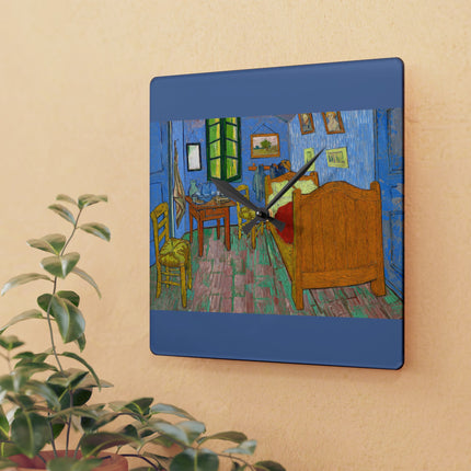 The Bedroom by Vincent van Gogh Acrylic Wall Clock, Round and Square