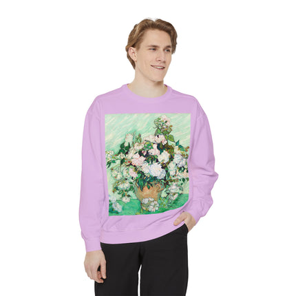 Roses by Vincent Van Gogh Unisex Garment-Dyed Sweatshirt