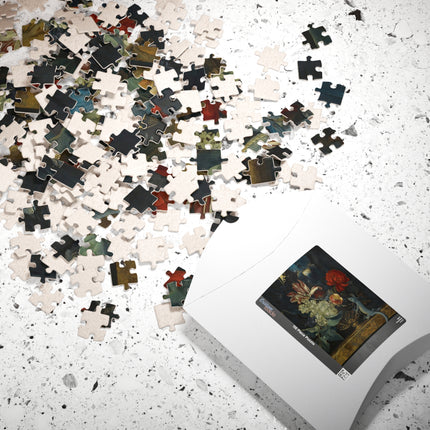 Dutch Baroque Still Life Puzzle — Tulips, Butterfly & Lizard (110–1014 pcs)