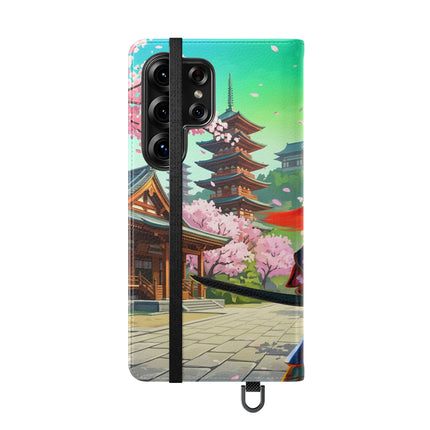 🦊⚔️ Cyberpunk Panda Samurai Flip Case – Futuristic Honor & Kitsune Spirit