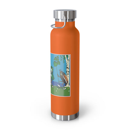 Frog and Beetle Band Copper Vacuum Insulated Bottle, 22 oz