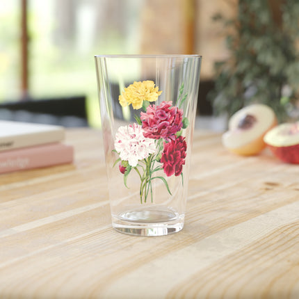 Carnation Botanical Illustration by Pierre-Joseph Redouté Glass, 16oz
