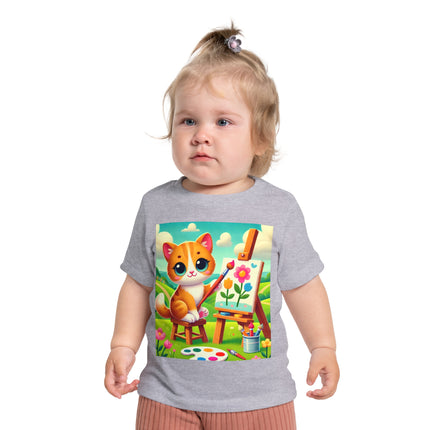 Kitten’s Creative Day Baby T-Shirt – A Little Artist at Play