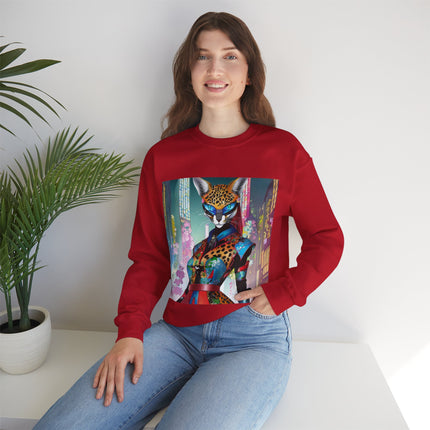 Cyber Cat Glamour Unisex Heavy Blend™ Crewneck Sweatshirt
