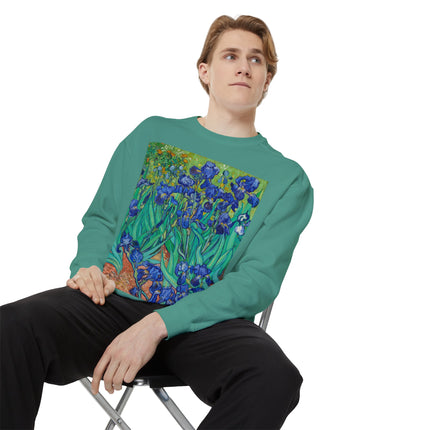 Irises by Vincent Van Gogh Unisex Garment-Dyed Sweatshirt