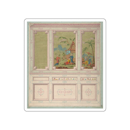 Chinoiserie scenes by Anonymous Die-Cut Stickers (5 Sizes)
