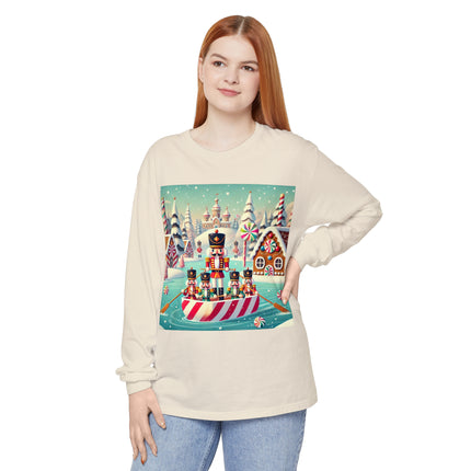 Nutcracker Candy-Striped Adventure Unisex Garment-dyed Long Sleeve T-Shirt