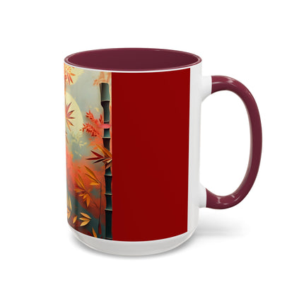 Red Panda at an Autumn Bamboo Grove Colorful Mugs (11oz, 15oz)