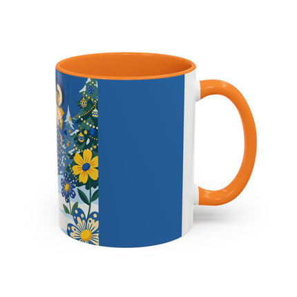💙🌼 The Bluebell Christmas Promenade Colorful Mug – Art Deco Holiday Fantasy