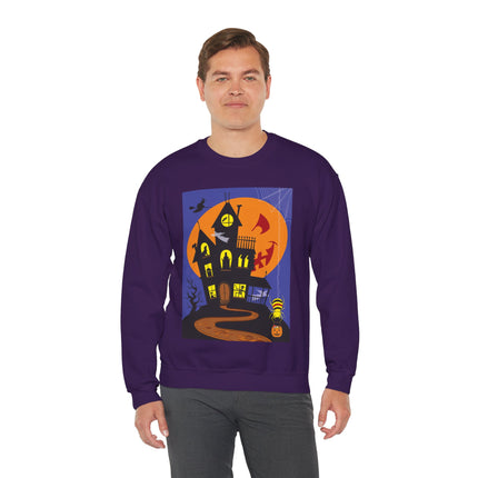 Halloween Night at the Haunted House Unisex Heavy Blend™ Crewneck Sweatshirt