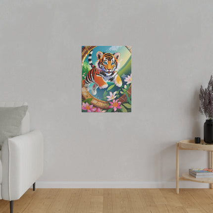 Majestic Tiger Cub Matte Canvas, Stretched, 0.75"