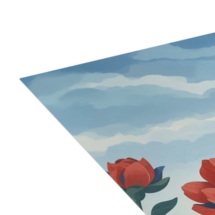 🏌️‍♀️🌹 The Lady Of The Highland Links Greeting Card – Art Deco Golf & Floral Fashion