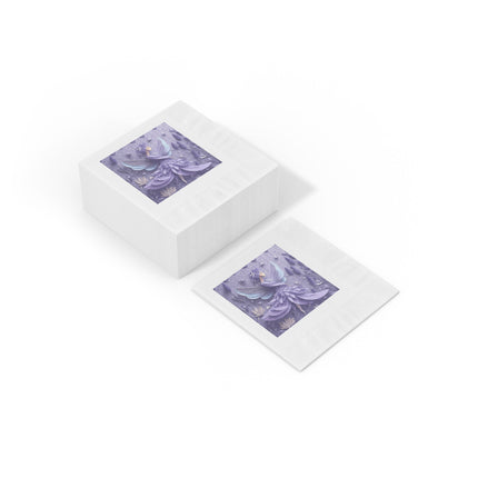 Lavender Fairy White Coined Napkins