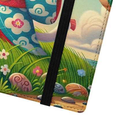 🪁🐉 Geisha Kitten and the Dragon Kite Flip Case – Joyful Flight & Dragon Spirit