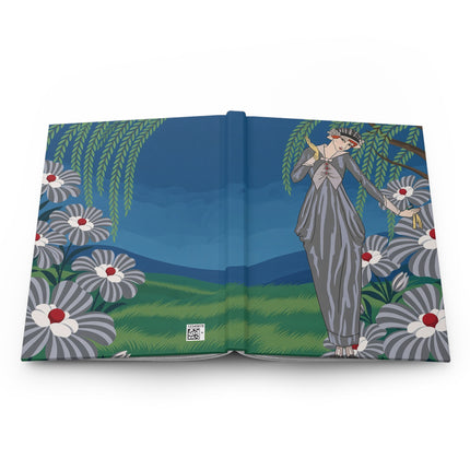 🌿🌼 The Willow Garden Reverie Hardcover Journal – Art Deco Floral Elegance