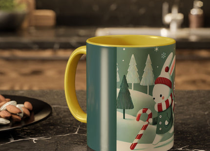 Candy Cane Timekeeper Bunny Colorful Mugs (11oz, 15oz)