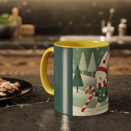 Candy Cane Timekeeper Bunny Colorful Mugs (11oz, 15oz)