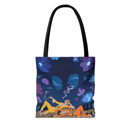 🌙🌺 The Midnight Garden Dreamers Tote Bag – Art Deco Nocturne