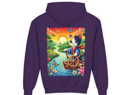 Sailor Kitten’s River Adventure Youth Heavy Blend Hooded Sweatshirt