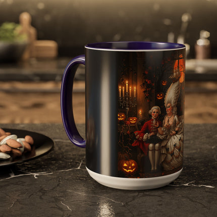 🌙🎃 The Moonlit Pumpkin Parlor Colorful Mug – Elegant Halloween Charm