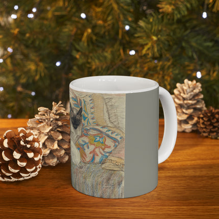 Cat and Her Kitten by Théophile Alexandre Steinlen Ceramic Mug 11oz