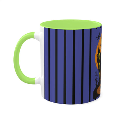 Halloween Night at the Haunted House Colorful Mugs, 11oz