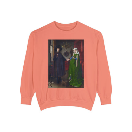 Arnolfini Portrait by Jan Van Eyck Unisex Garment-Dyed Sweatshirt