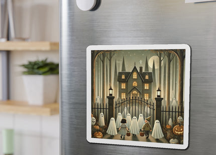 Ghostly Welcome – A Halloween Night Die-Cut Magnets (3 Sizes)