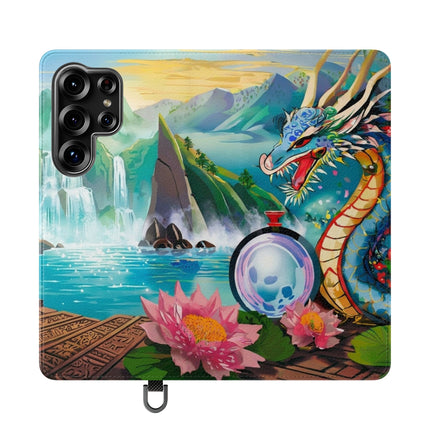 🐉💎 Wisdom's Guardian Flip Case – Dragon's Embrace & Eternal Wisdom