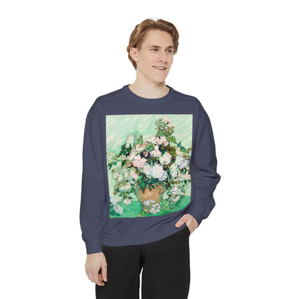Roses by Vincent Van Gogh Unisex Garment-Dyed Sweatshirt