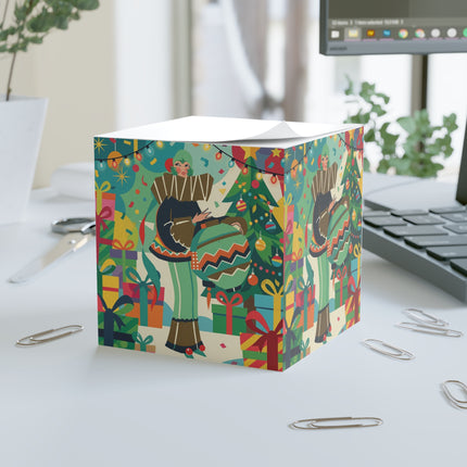 🎄✨ The Lady Of The Christmas Ornament Note Cube – Art Deco Holiday Whimsy