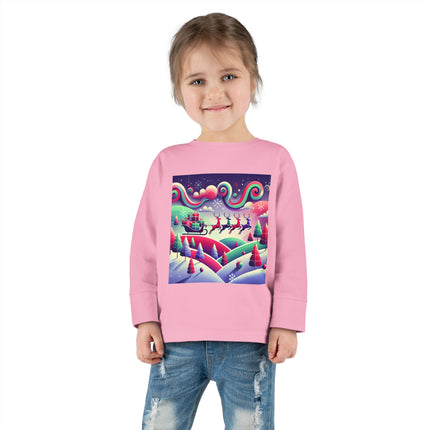 Festive Reindeer Flight Toddler Long Sleeve Tee