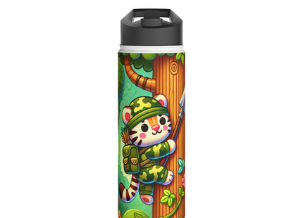 Stealthy Stripes Stainless Steel Water Bottle, Standard Lid