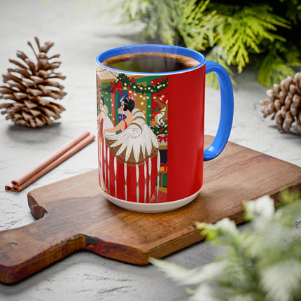 🎄💃 The Christmas Mirror Duet Colorful Mug – Art Deco Holiday Elegance