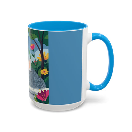 The Lady Of The Secret Garden Colorful Mugs – Art Deco Botanical Elegance