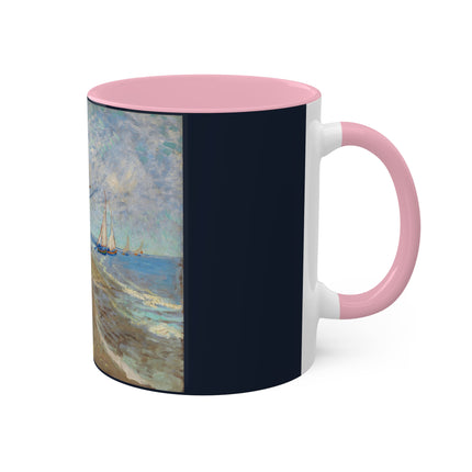Fishing Boats on the Beach at Saintes-Maries by Vincent Van Gogh Colorful Mugs, 11oz
