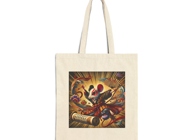 Theatrical Mouse on a Mission Cotton Canvas Tote Bag